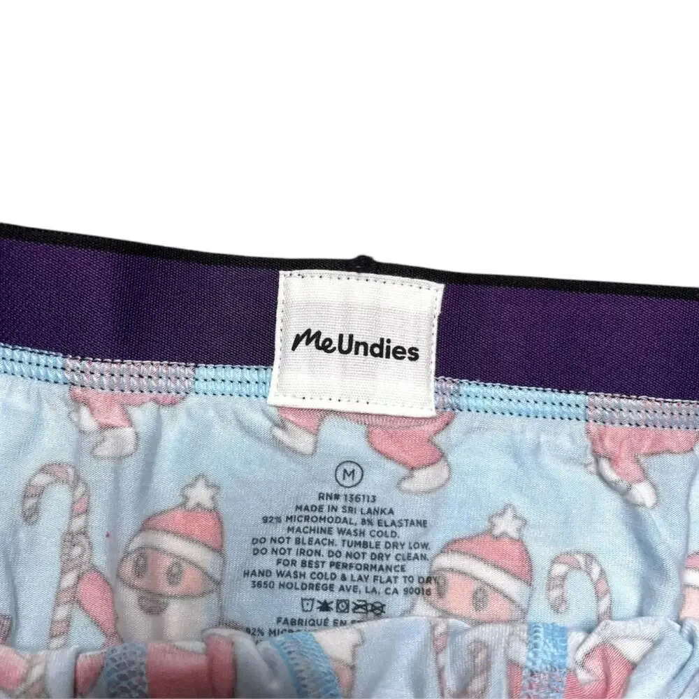 MeUndies Dancing Santa Candy Cane Holiday Boxer Briefs Size Medium